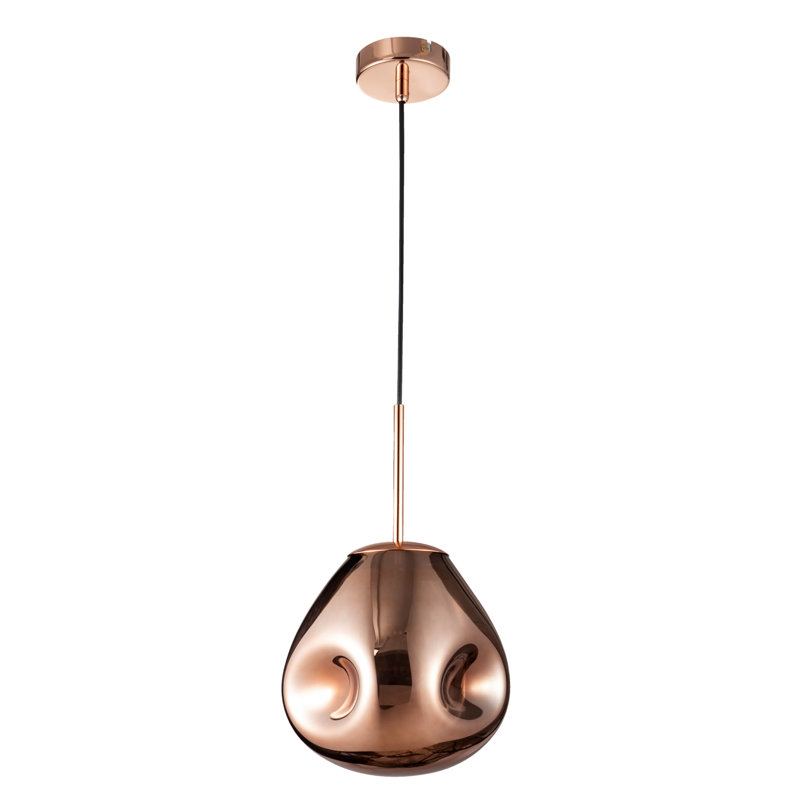 1 - Light Teardrop Pendant, Copper
