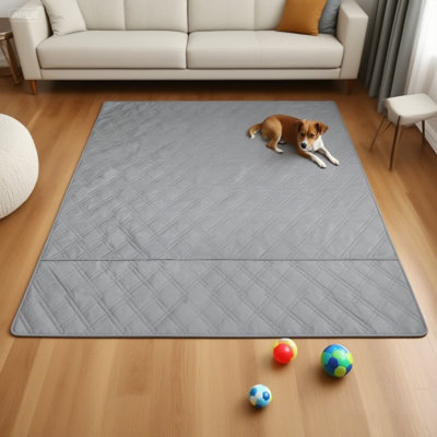 Tapis de parc 48 po imperméable pour chiot, tapis de clôture pliable pour chien avec tissu Oxford matelassé pour enclos intérieur et extérieur
