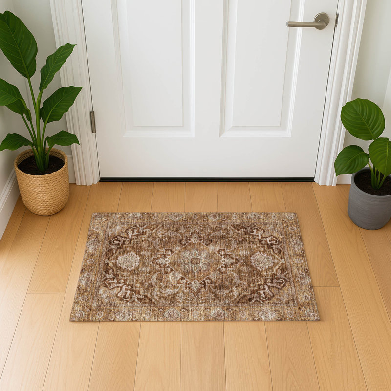 Tapis de qualité supérieure Mayfield Global, Terra Cotta, 1 pi 8 po x 2 pi 6 po