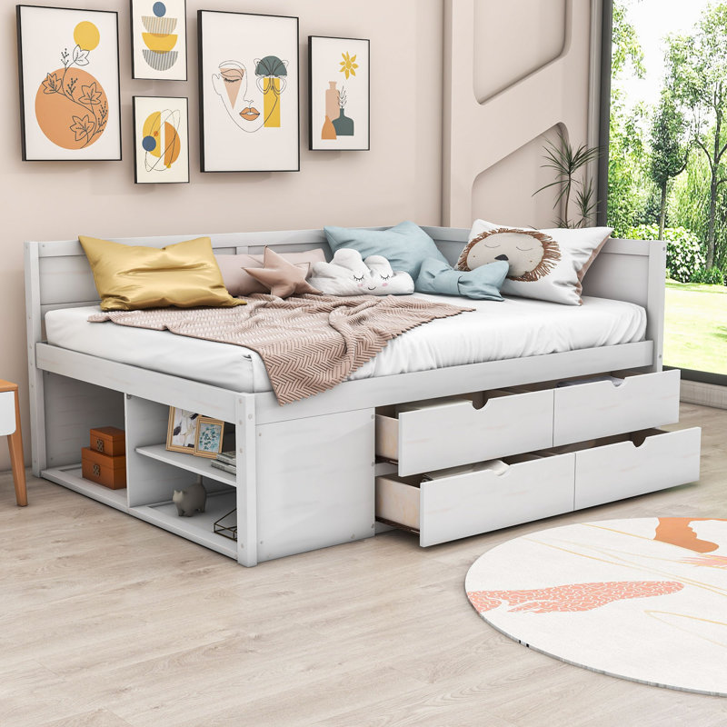 Nagako Wood Daybed, White, Full