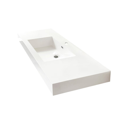 Lavabo de salle de bain rectangulaire en pierre de granite composite Ablitas 59,8 po