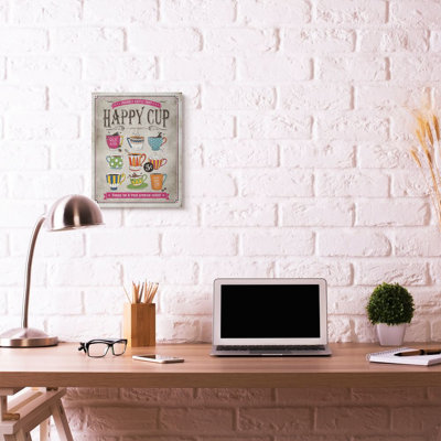 « happy cup rétro design book » par l’ester kay, impression sur toile