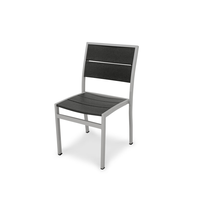 Chaise d'appoint POLYWOOD Surf City, Argent texturé / Noir anthracite