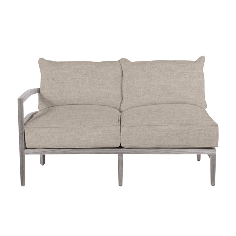 Teck de Santa Barbara faisant face au bras gauche - Huître, Sunbrella® ‑ lin colombe, Welt + bourre standard, Huître teck