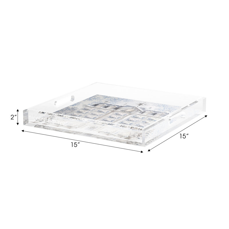 Acrylic Decorative Tray, 18"W x 18"D