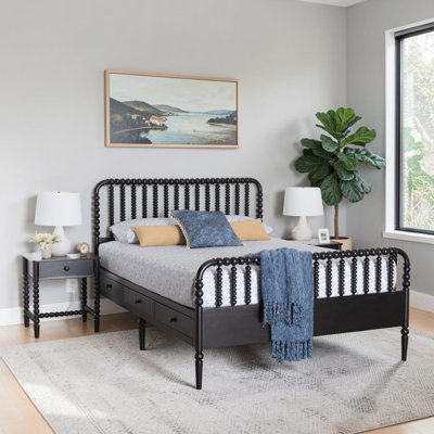Ensemble de chambre à coucher Bavaria 3 pièces pour lit queen, noir