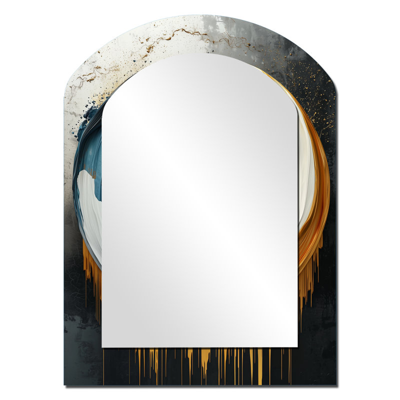 Miroir mural noir et doré Moon Lines IV - Gold Arch, 34 po x 25 po