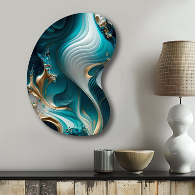 Bridport - Abstract Marble Boom Shape Irregular Metal Wall Decor