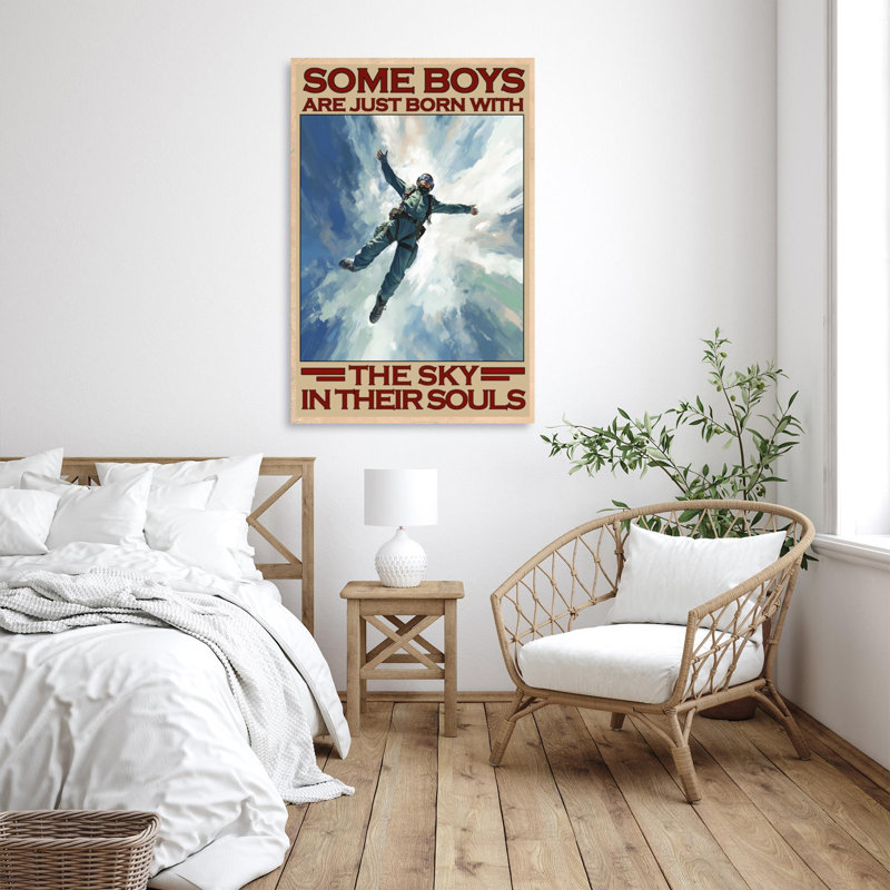 «Boy Just Born With The Sky», reproduction d'art graphique sur toile tendue 1 pièce, H 20 po x l 16 po x P 1,25 po