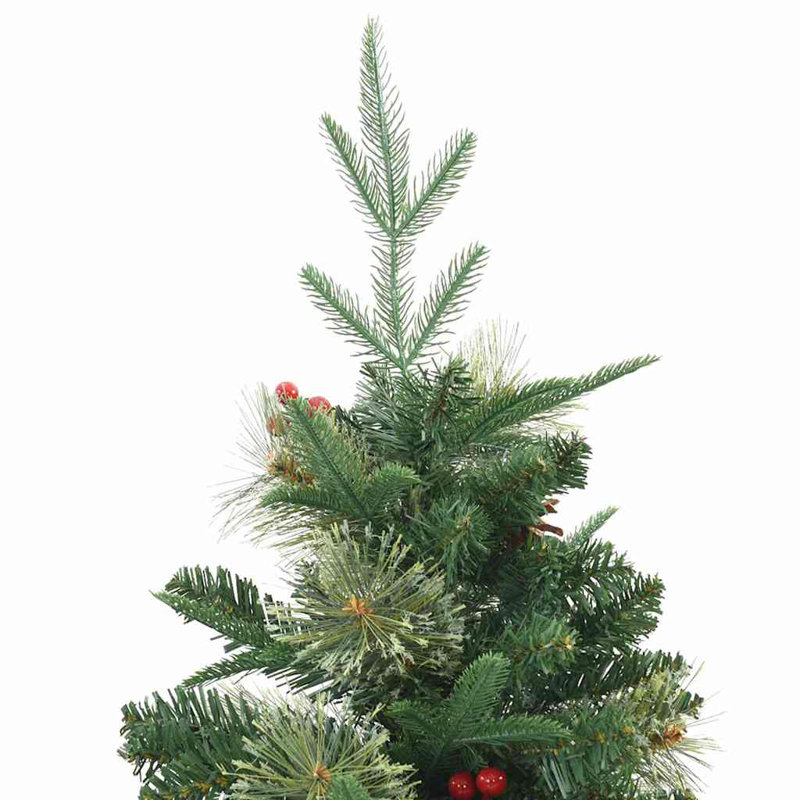 Artificial Hinged Christmas Tree PE and PVC, 4.92' H, Green