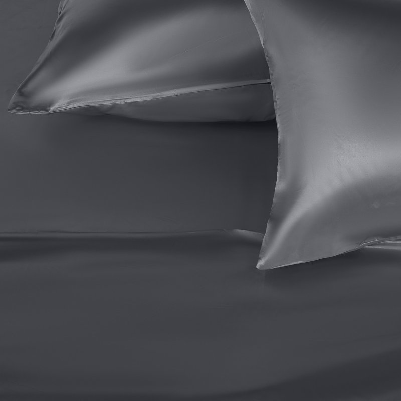 Silver Full Size Satin Microfiber Sheet Set