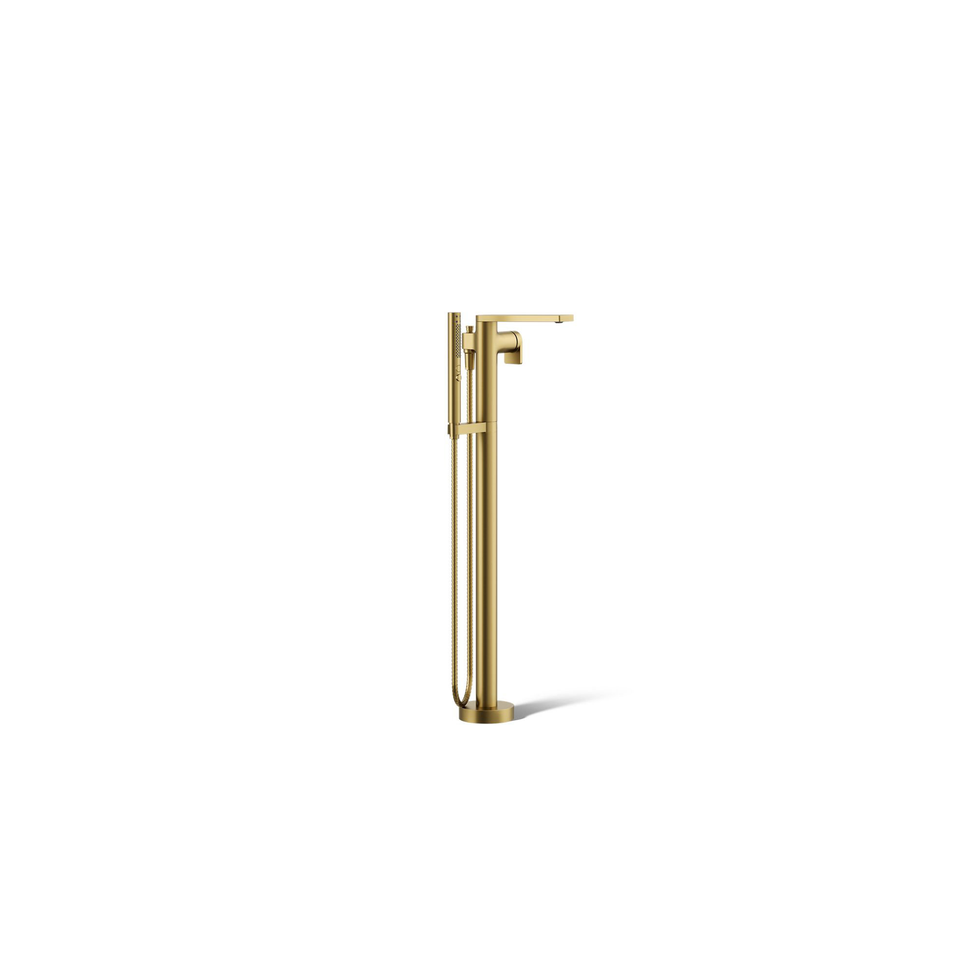 Composed Freestanding Bath Faucet, Vibrant Brushed Moderne Brass