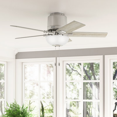 Ventilateur de plafond à profil bas de 44 po à 5 pales avec ensemble de lumières DEL et chaîne à tirer 44 po Fitzgerald
