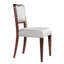 2 chaises de salle à manger rembourrées en tissu avec finition noyer - côté avec structure, conception ergonomique et confort pour toute utilisation de lignes incurvées