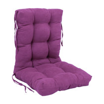 My Infinity Store 16 Plush Round Tufted Chair Pad/Cushions Tie-Backs ( Purple,4 Piece) 