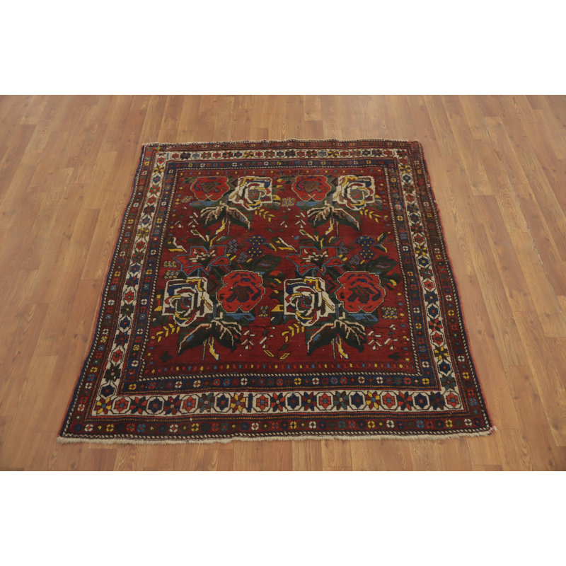 Tapis traditionnel à teinture végétale antique 4 x 4