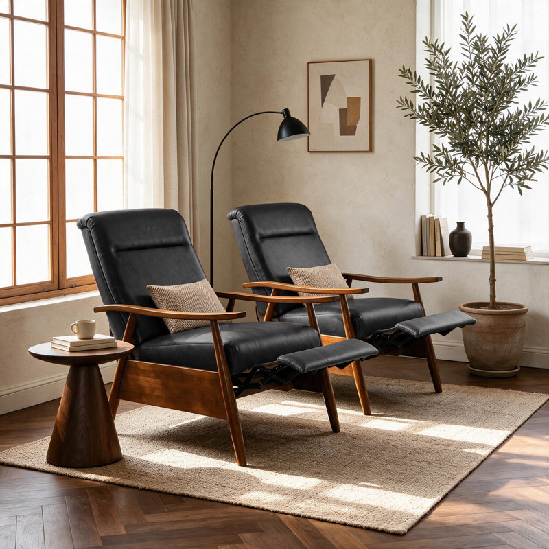 Fauteuil inclinable réglable, Black Leather