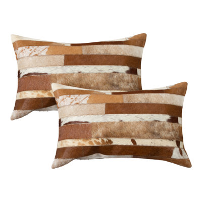 Housse de coussin rectangulaire en cuir et insert