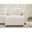 En forme de L à 3 places d'inspiration scandinave avec coussins décoratifs, revêtement en laine, rembourrage en mousse, options de sièges flexibles en laine d'angle beige, fonction réversible, rembourrage haute densité-1115627315-1284188771