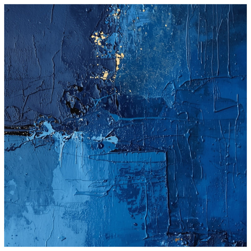 Couvertures texturées bleues abstraites, L 60 po x H 80 po