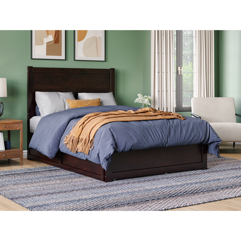 Ivor Solid Wood Trundle Bed, Full, Espresso