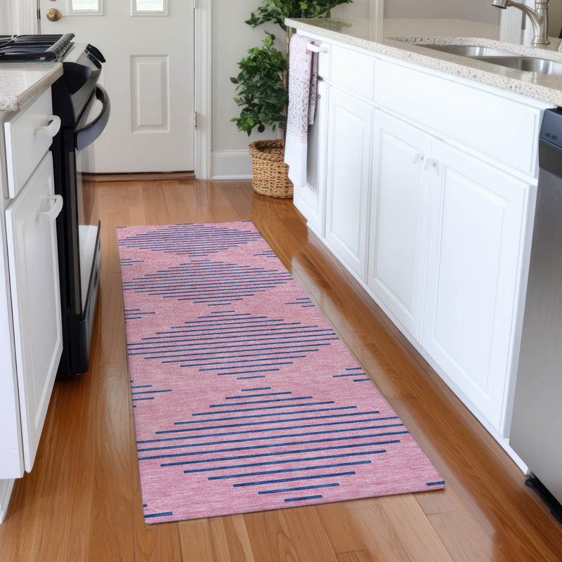 Premium Machine Washable Jahnke AMF1017 Geometric Rug, Runner 2'3" x 7'6"