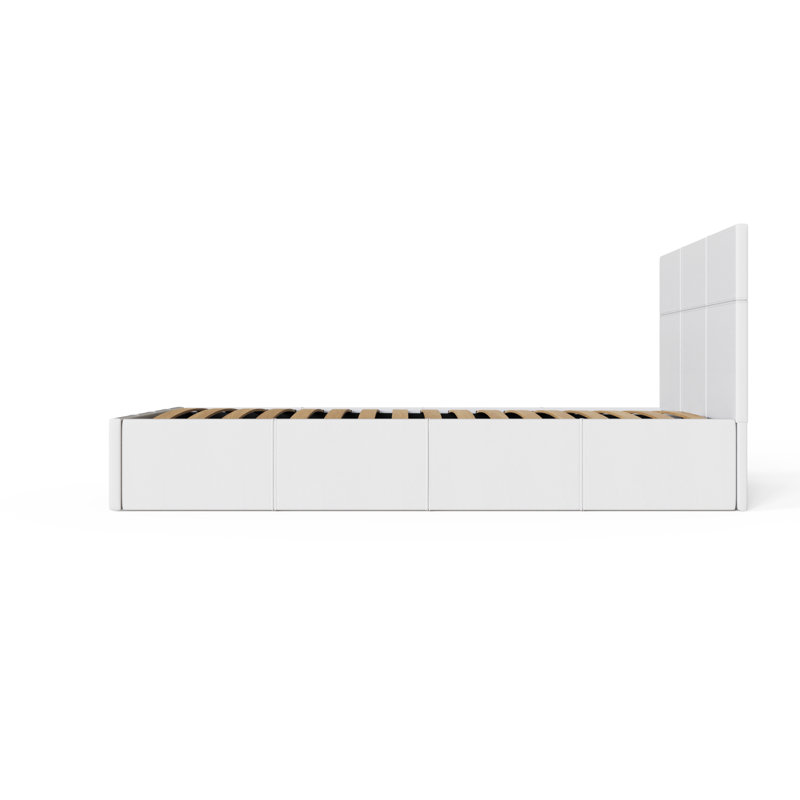 Beaird Upholstered Ottoman Storage Bed, Single (3'), White