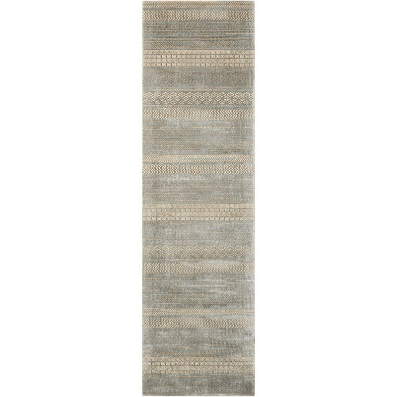 Viscose Striped Indoor Rug, Runner 2'3" x 8'