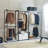 Fiona Wood and Metal Walk-in Closet with One Drawer