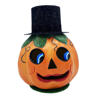 Jack-O-Lantern Candy Container Glitter Tophat