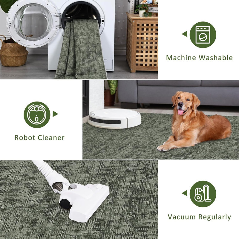 Washable Kitchen Modern Abstract Runner Rug for Hallway Contemporary Solid Rug Non-Slip Foldable Aesthetic Accent Floor Carpet for Bedroom