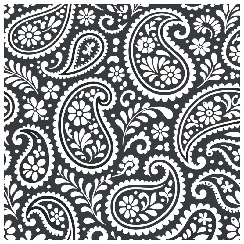 Édredon noir et blanc à motif cachemire, Queen