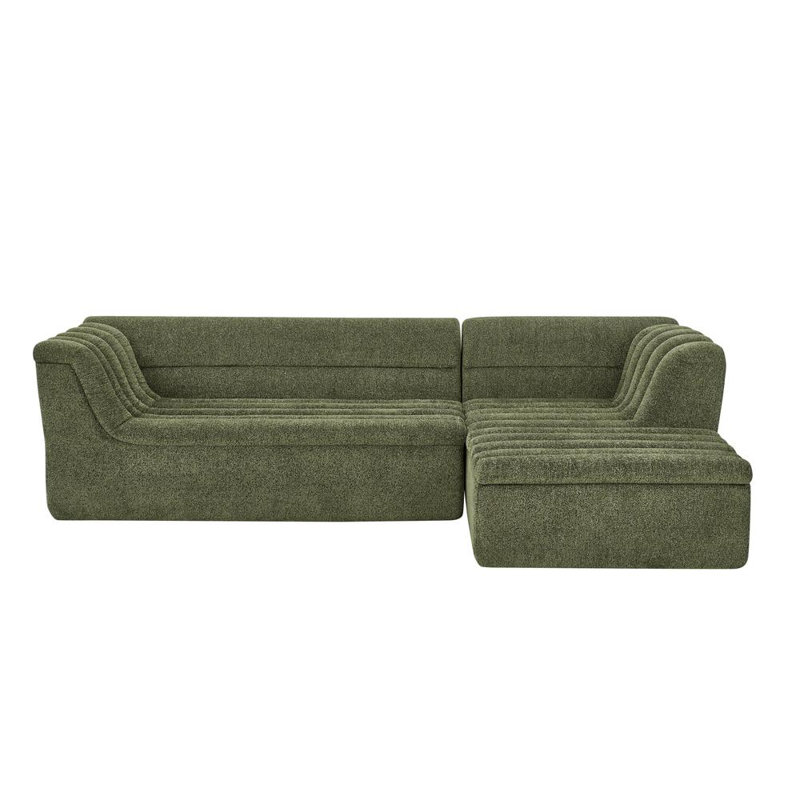 2 - Piece Chenille Sectional, Green