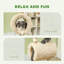 Cat Tree Sheep Design w Tunnel for Indoor Kitten 98 cm Light Brown