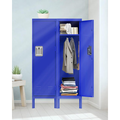 Armoire de rangement en métal pour casiers en métal, rangement pour employés, 1 paquet, H 54 po, bleu