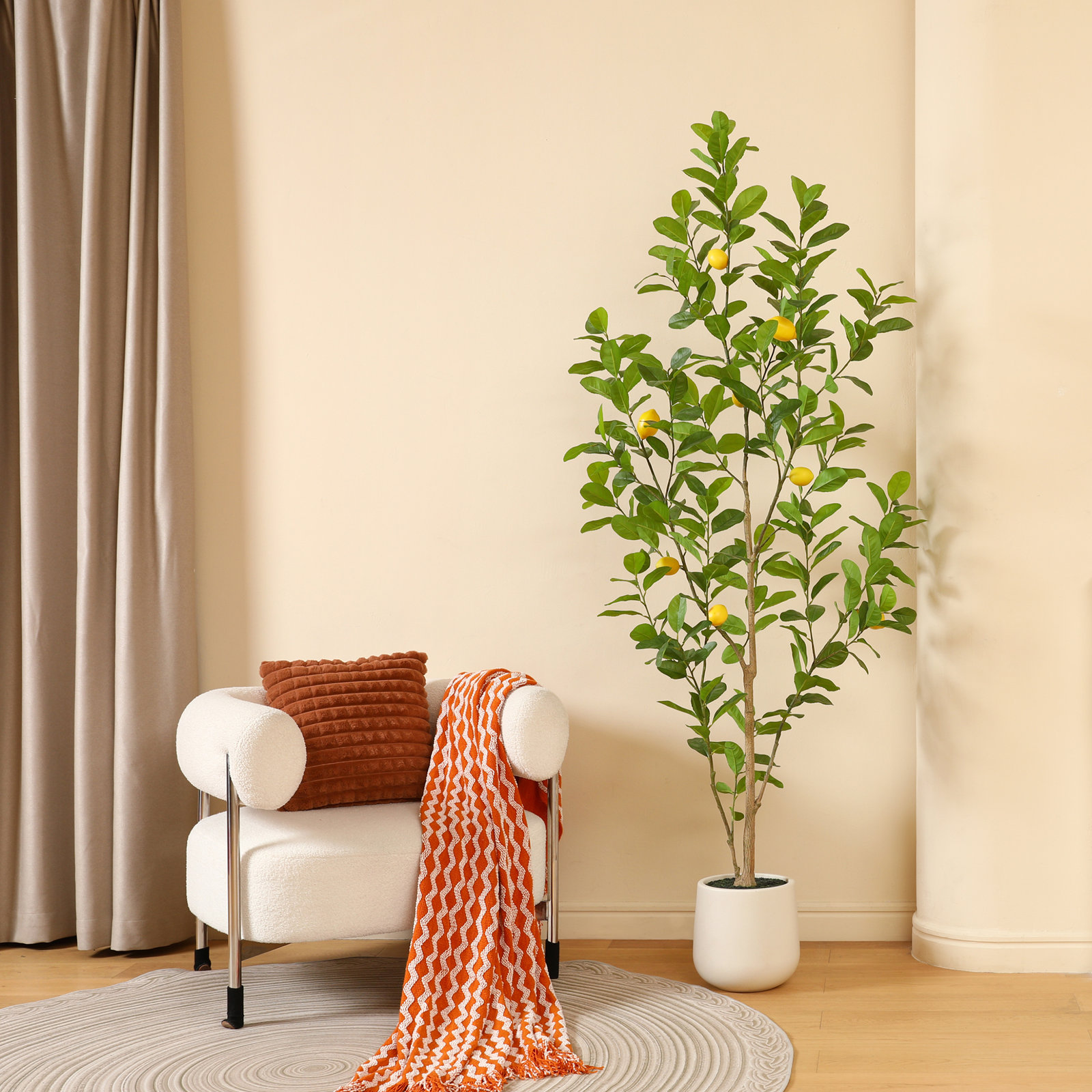 Adcock Lemon Tree in Pot, 84" H x 28" W x 28" D