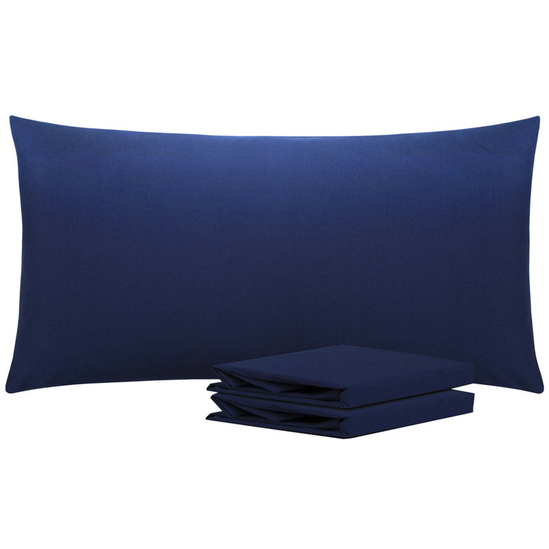 Taies d'oreiller de lit, 1800 taies d'oreiller en microfibre brossée avec fermeture à enveloppe - NTBAY, Bleu marine