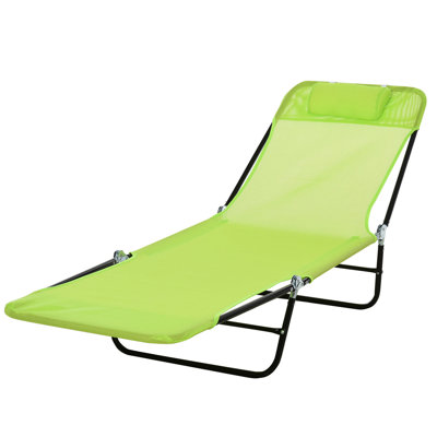 Folding Pool Lounge Chair , Outdoor With Reclining Back And , For Patio, Yard Seat Beach,
