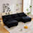 U Shape Cloud Couch With 2 Ottomans-171665211