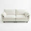 Canapé moderne en chenille beige, causeuse 2 places avec ports USB, appartement compact-2139825165