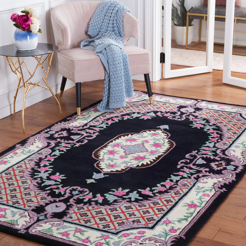 Danny-Junior Hand Tufted Wool Floral Rug, Rectangle 8' x 10'