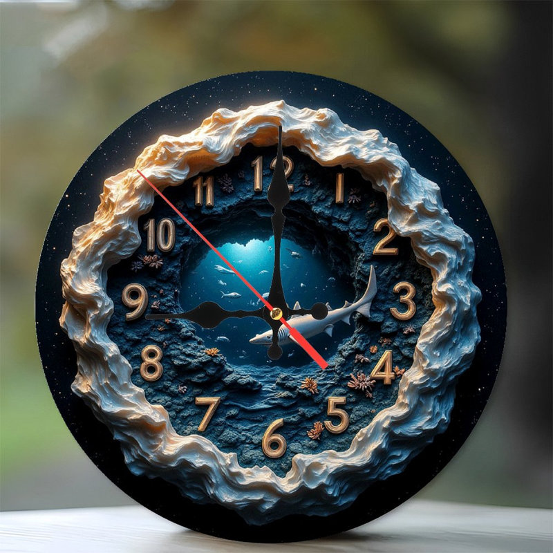 Horloge murale requin océan