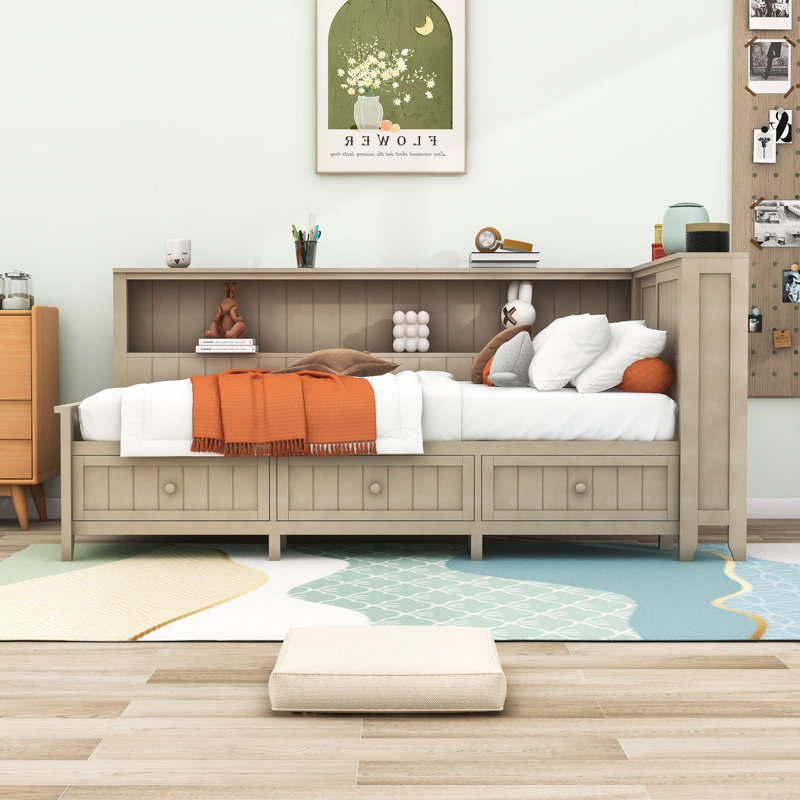 Crionna Wood Daybed with Built-In Storage, Twin