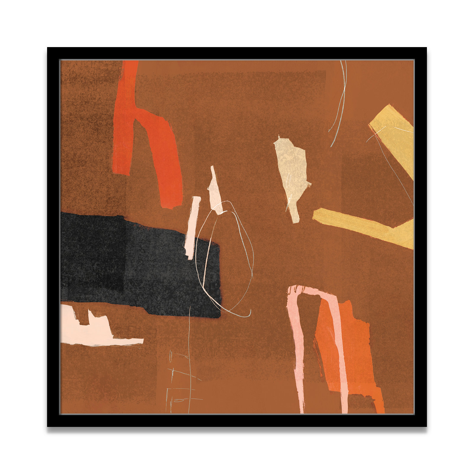 Ira "Ultra I Cinnamon Version" Painting, 23.5" H x 23.5" W x 0.75" D, Black