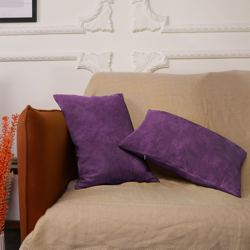Housse de coussin en velours, Très grand lit, Mauve