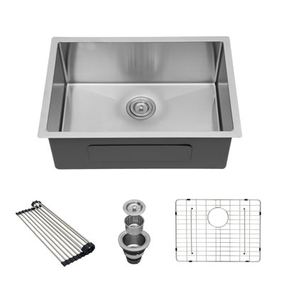 Undermount 16 Guage Kitchen Sink With Stainless Steel Accessories