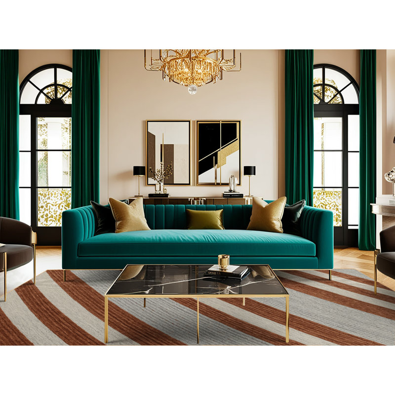  Tapis lavable rayé gris clair Auburn, Rectangulaire 8 pi x 10 pi