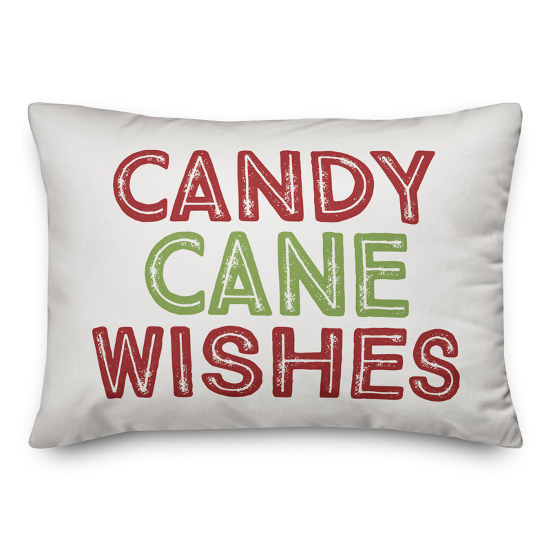  Housse de coussin bonbon Candy Cane Wishes, Housse de coussin seulement - Insert