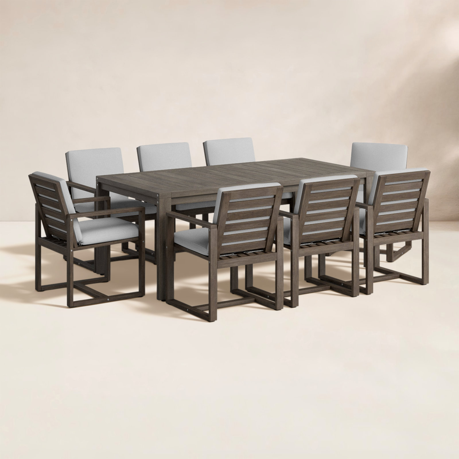 Joly 87" Eucalyptus Patio Dining Set