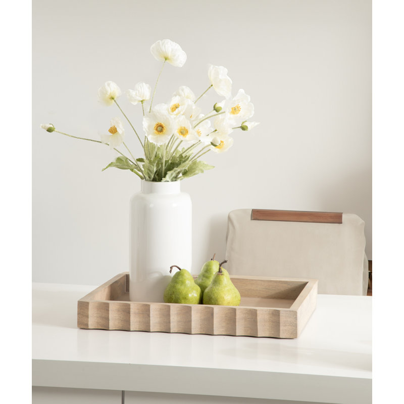 Cardella Fluted Rectangle Serving Tray, Natural